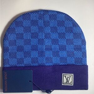 Louis Vuitton Blue Patterned Beanie